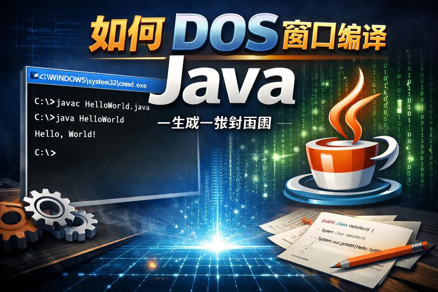 如何用dos窗口编译java