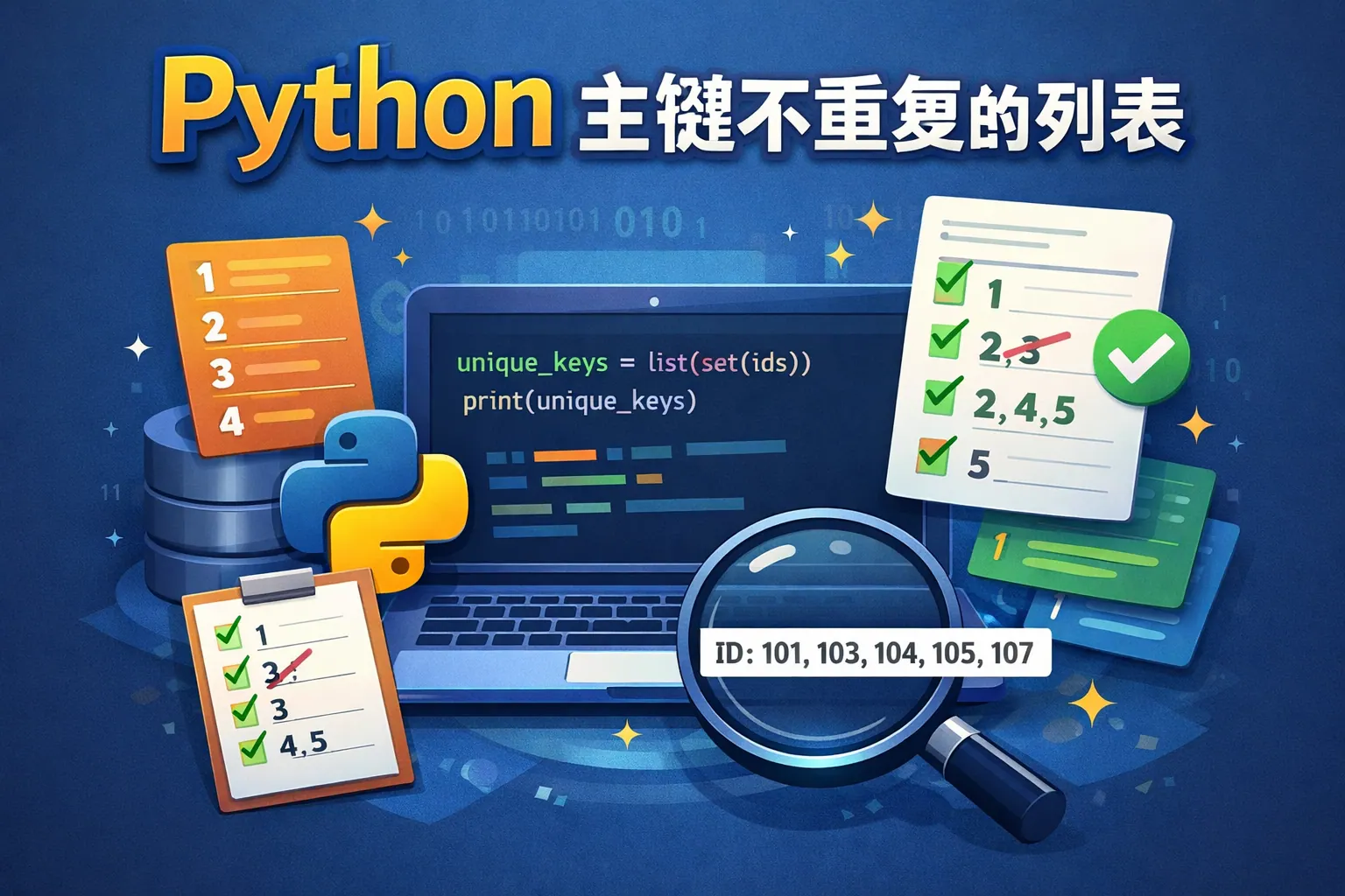 python 主键不重复的列表