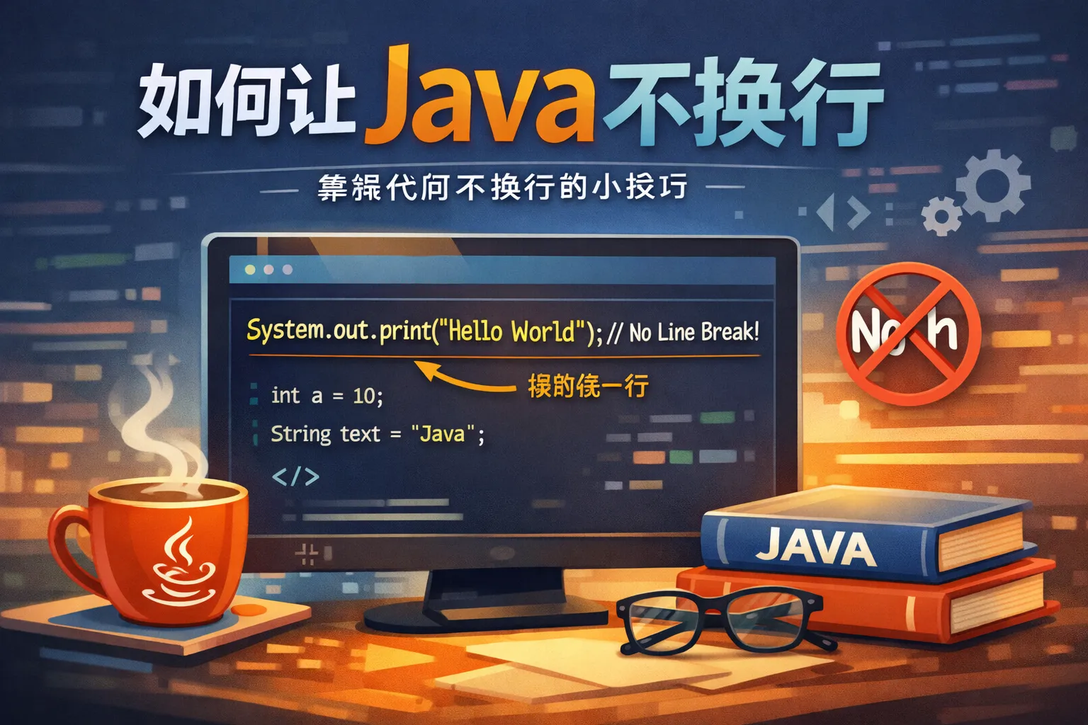 如何让java不换行