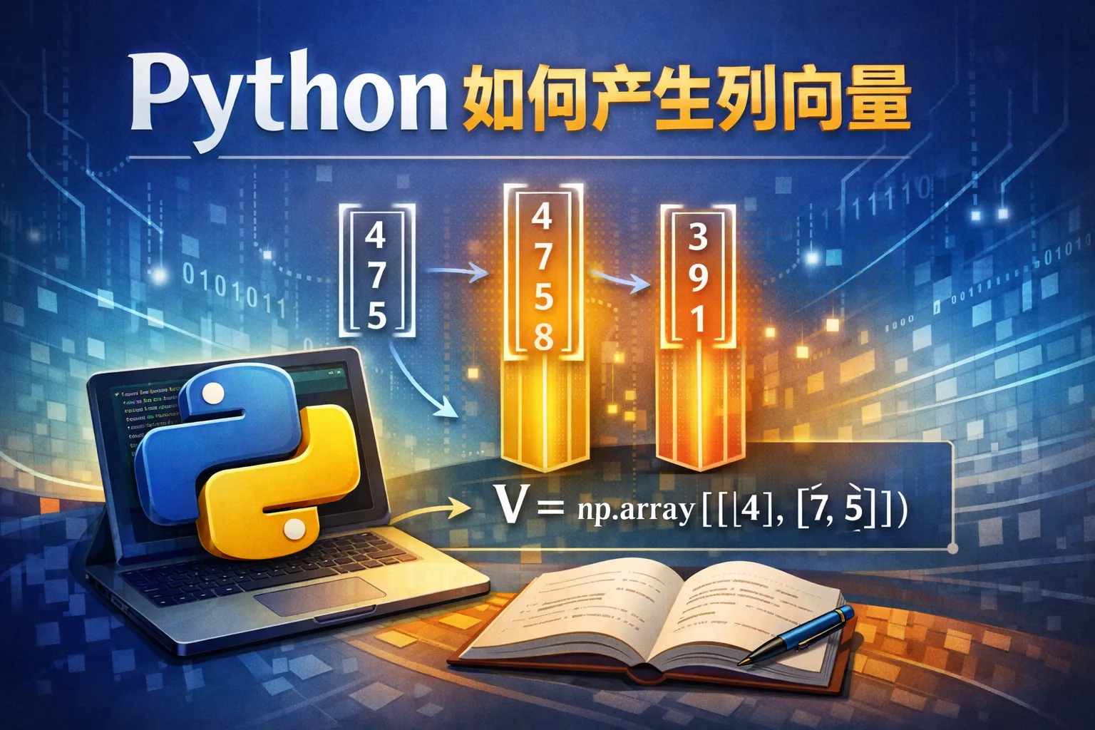python如何产生列向量