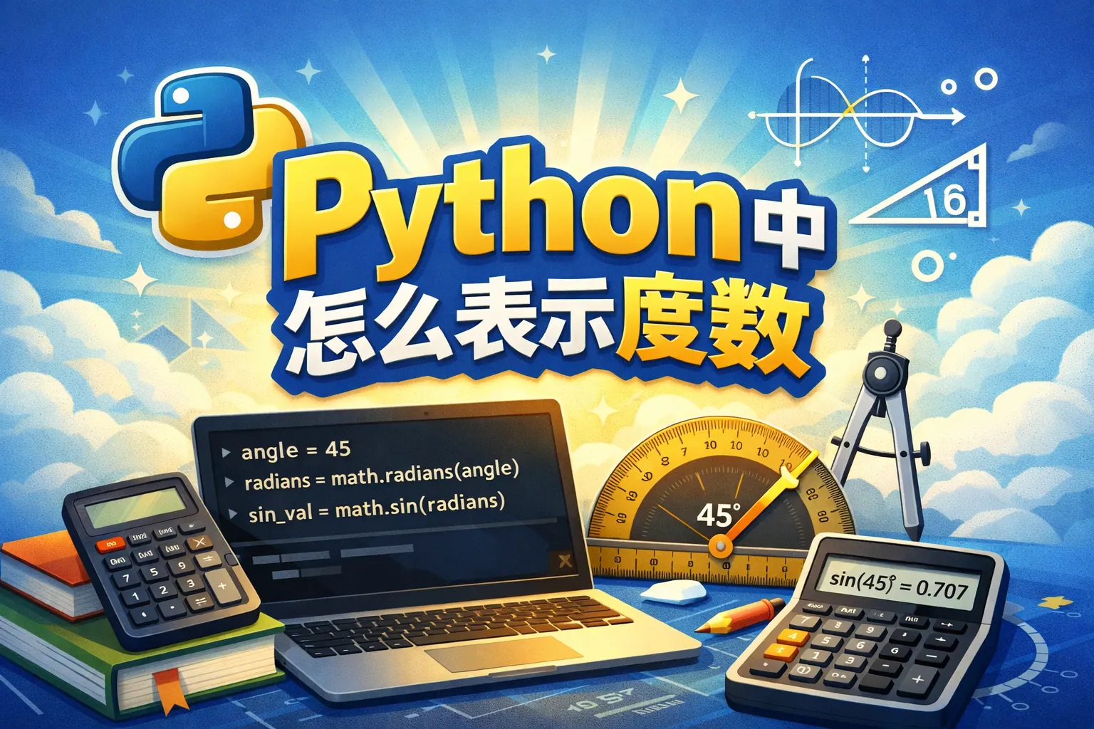 python中怎么表示度数