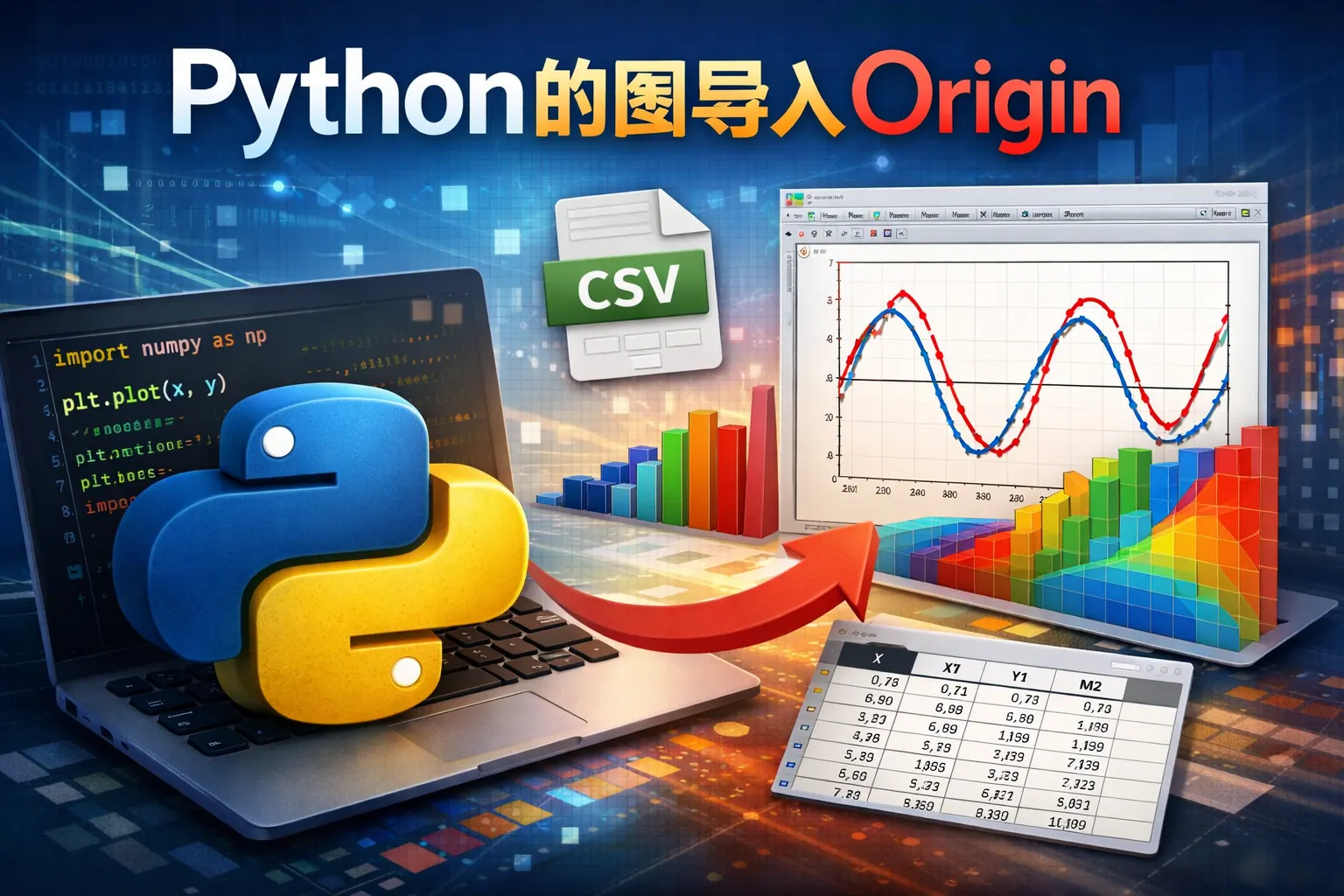 python的图导入origin