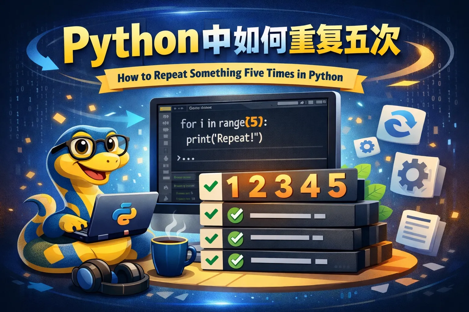Python中如何重复五次