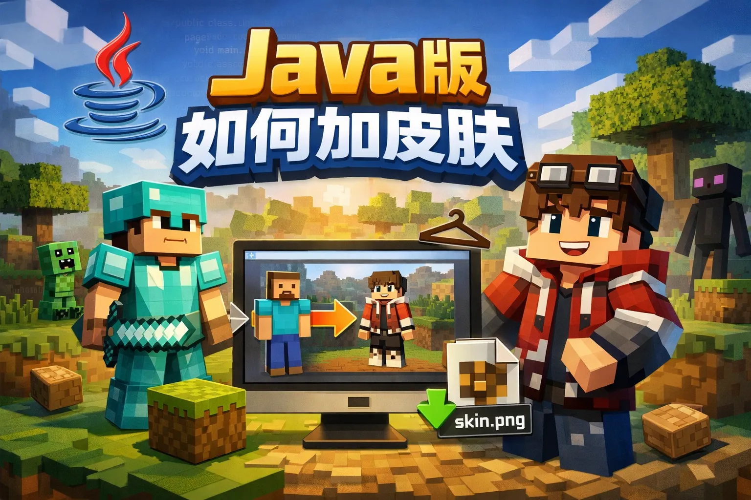 java版如何加皮肤