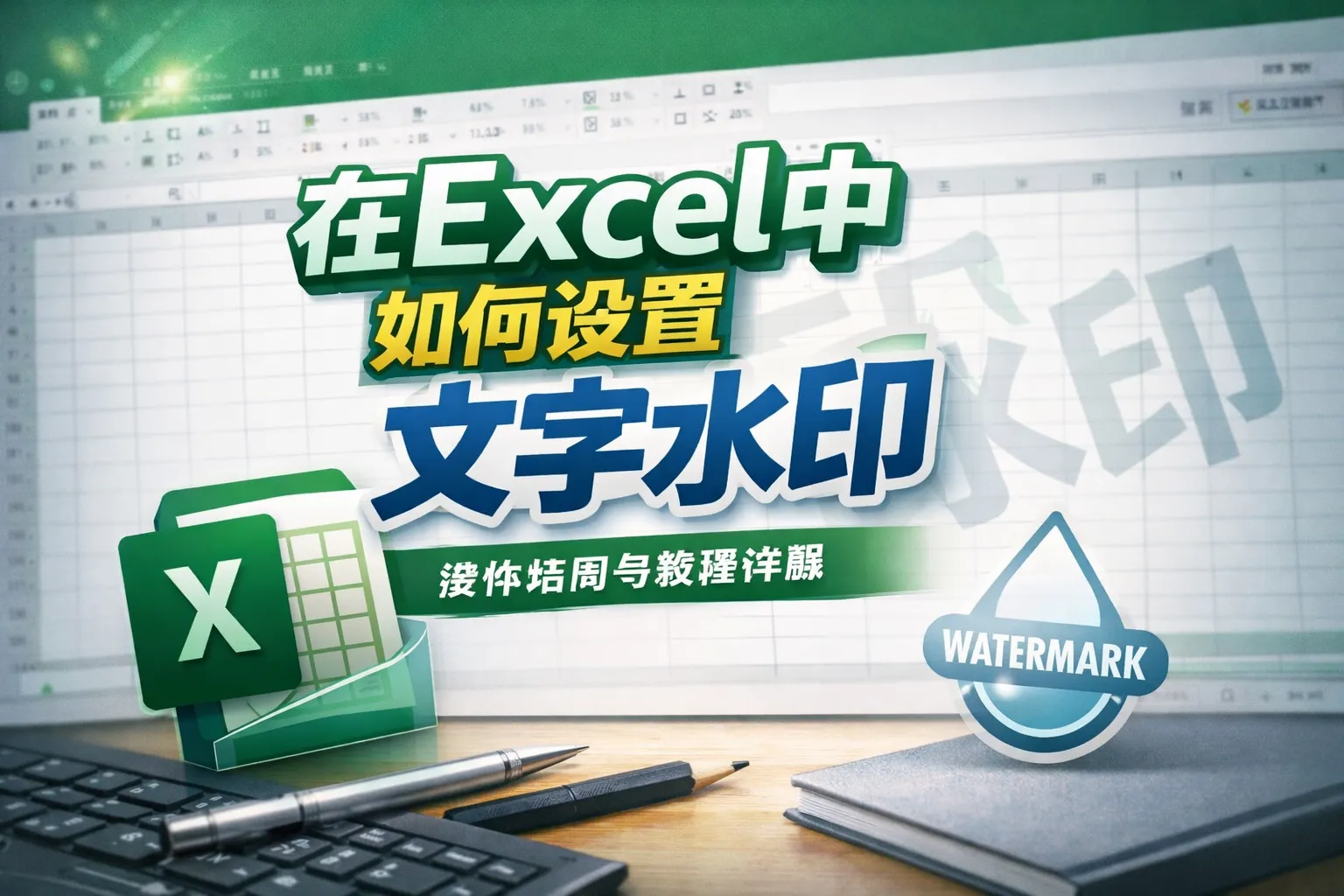 在excel中如何设置文字水印