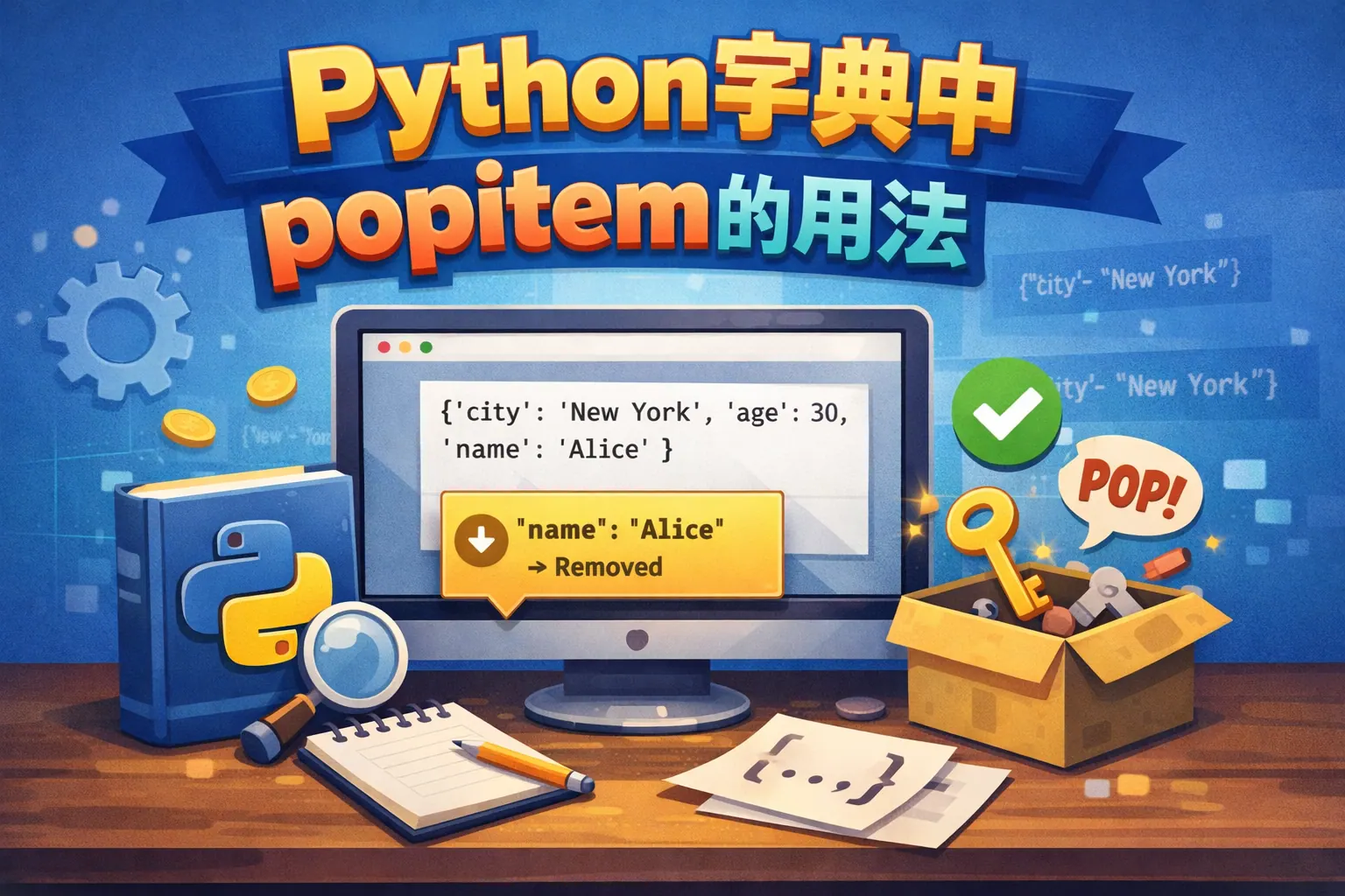 python字典中popitem的用法