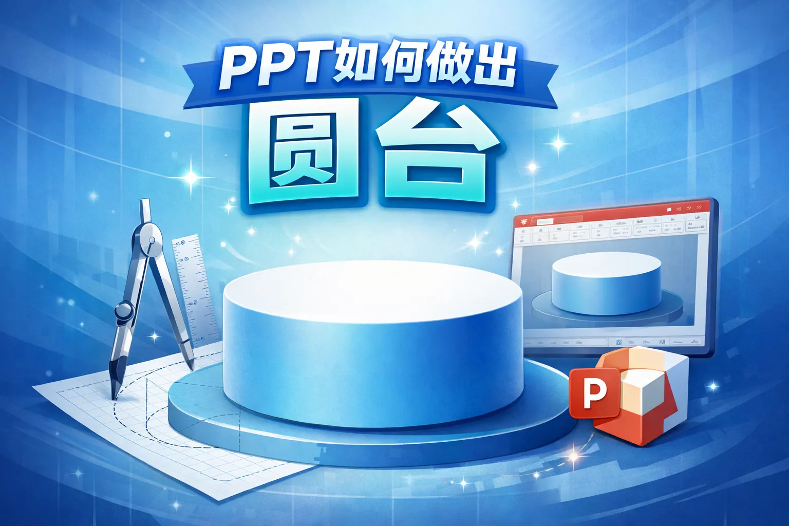 ppt如何做出圆台