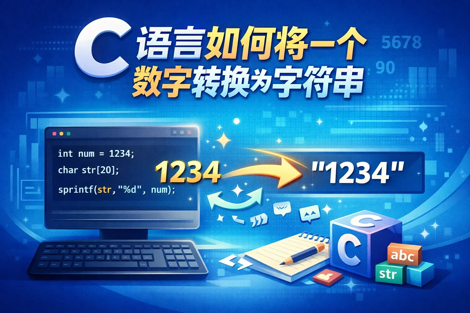 c语言如何将一个数字转换为字符串