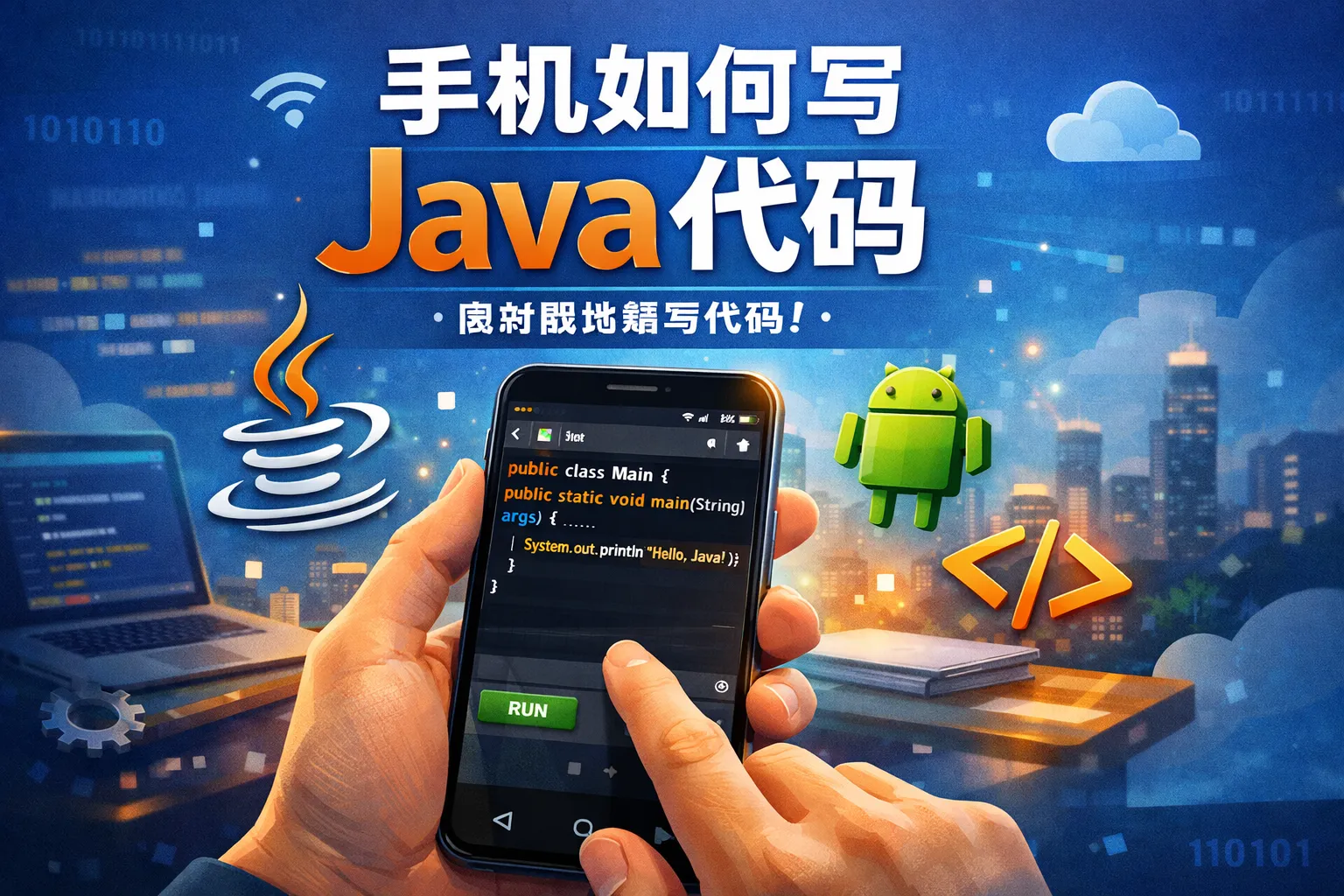 手机如何写java代码