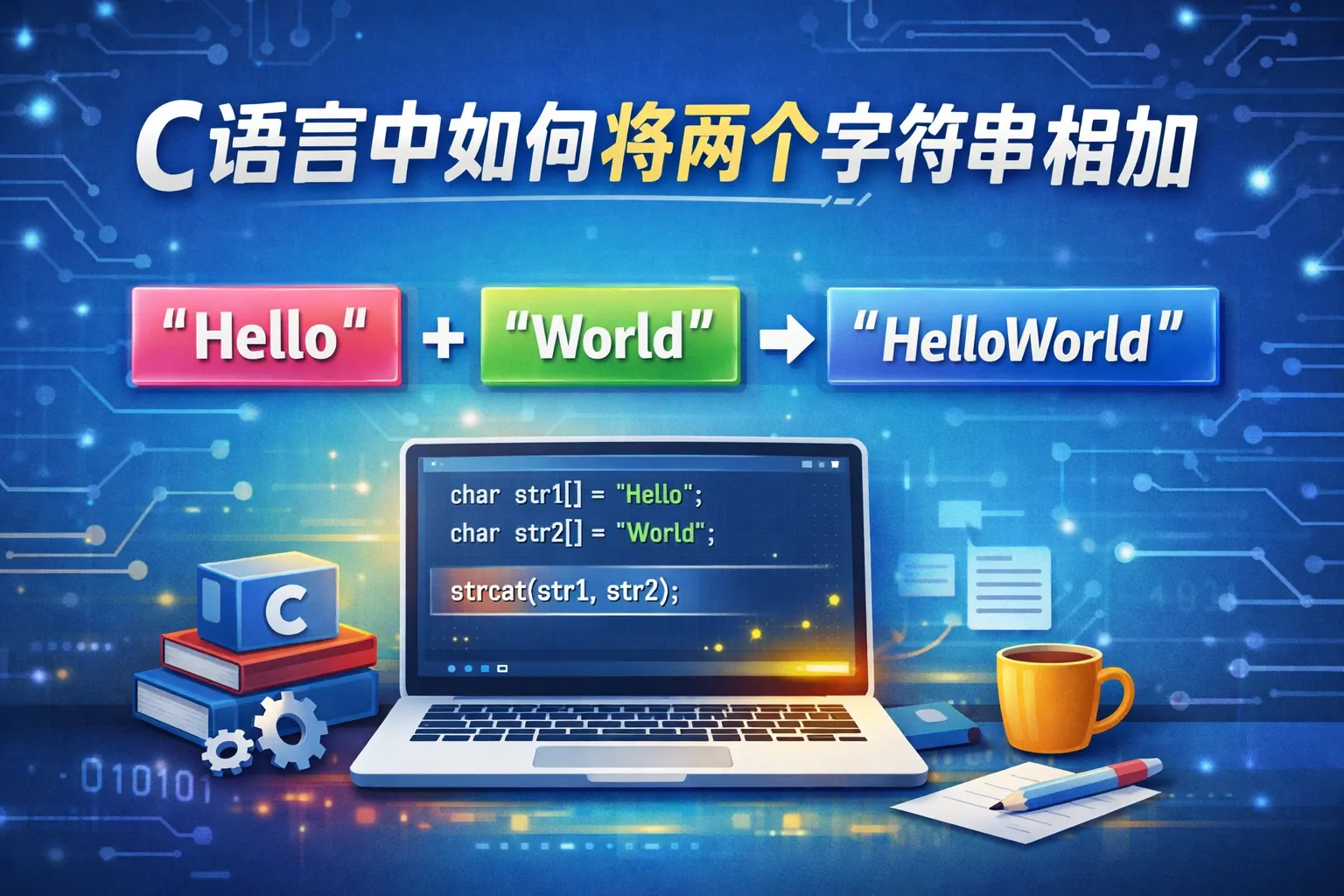 c语言中如何将两个字符串相加