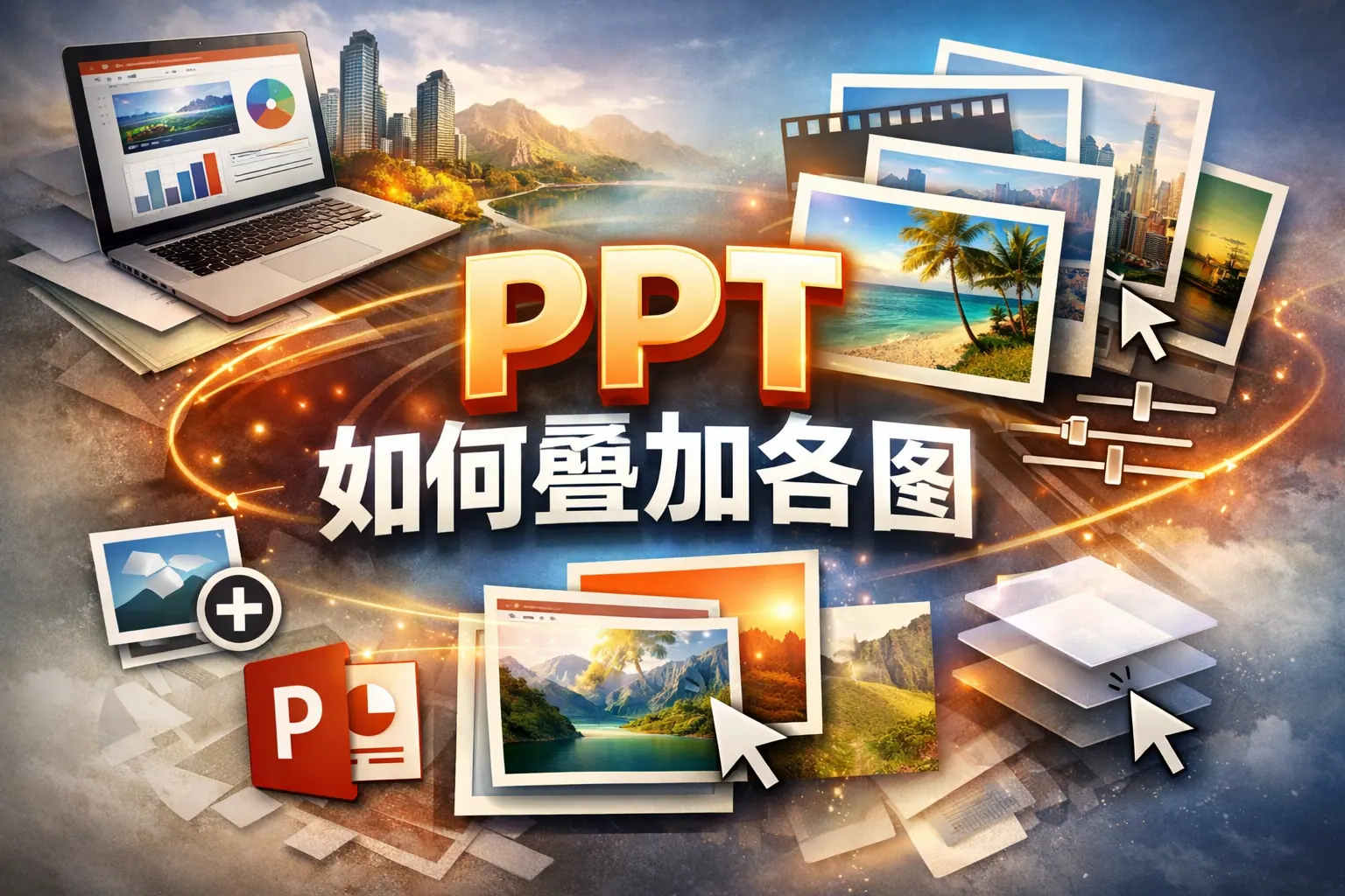 ppt如何叠加各图