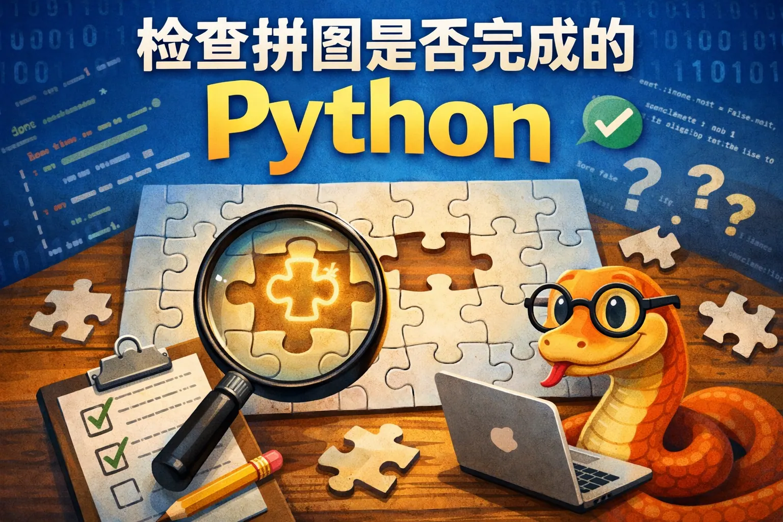 检查拼图是否完成的python