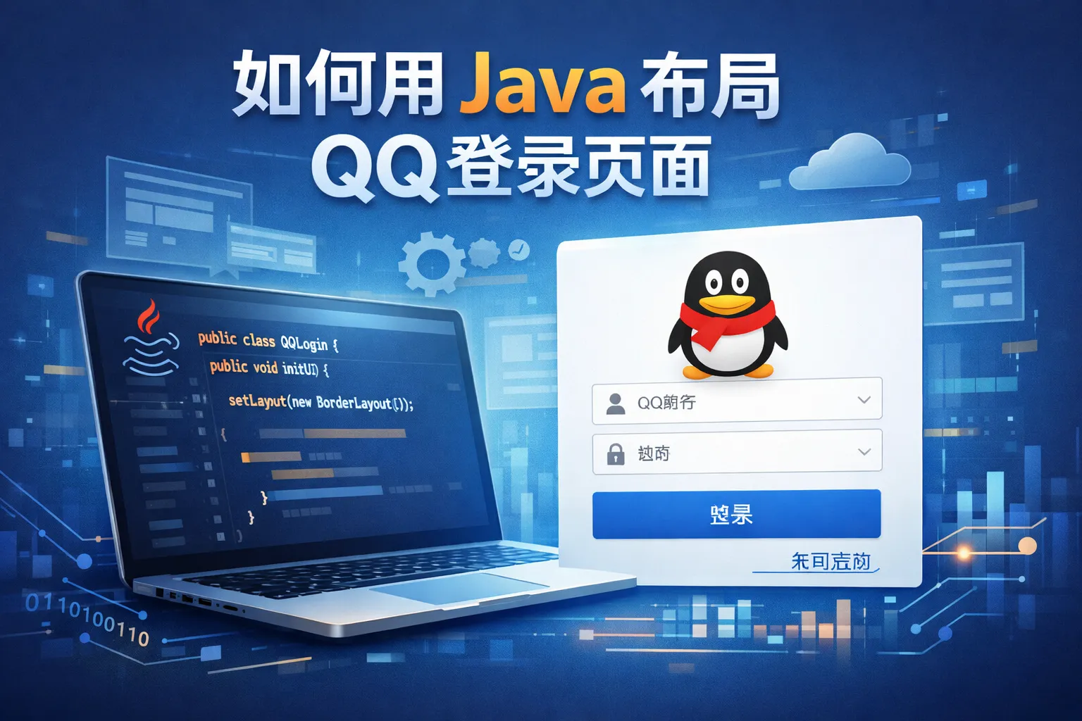 如何用java布局qq登录页面