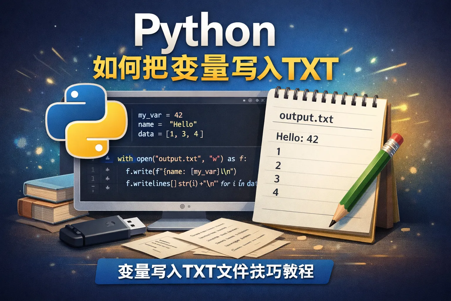 python如何把变量写入txt