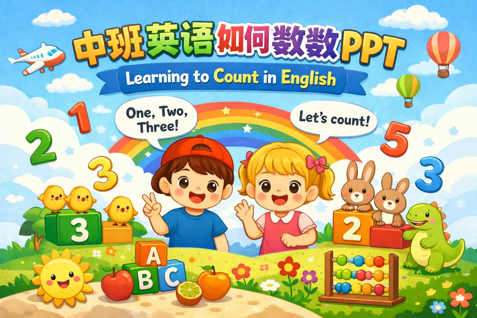 中班英语如何数数PPT