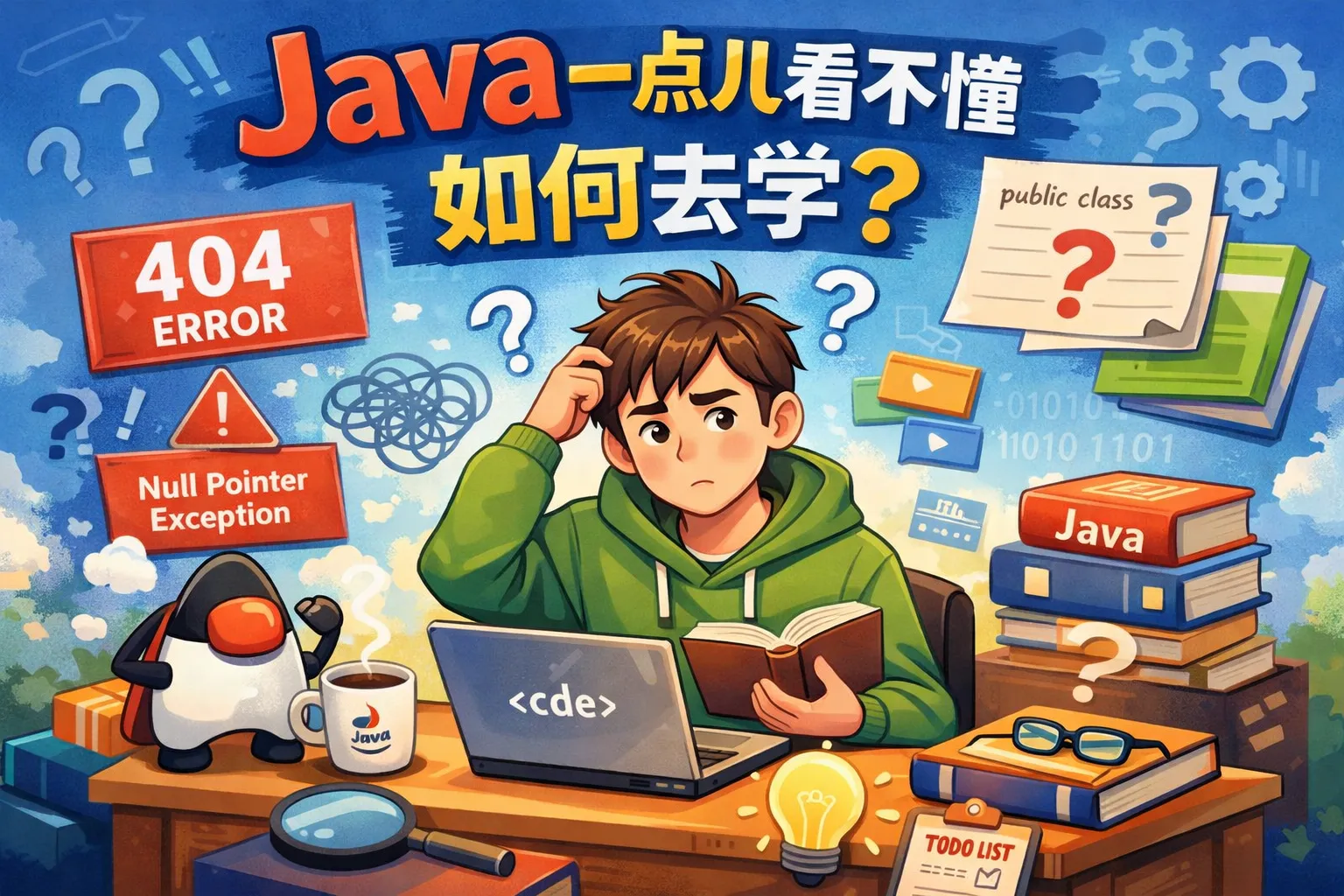 java一点儿看不懂如何去学