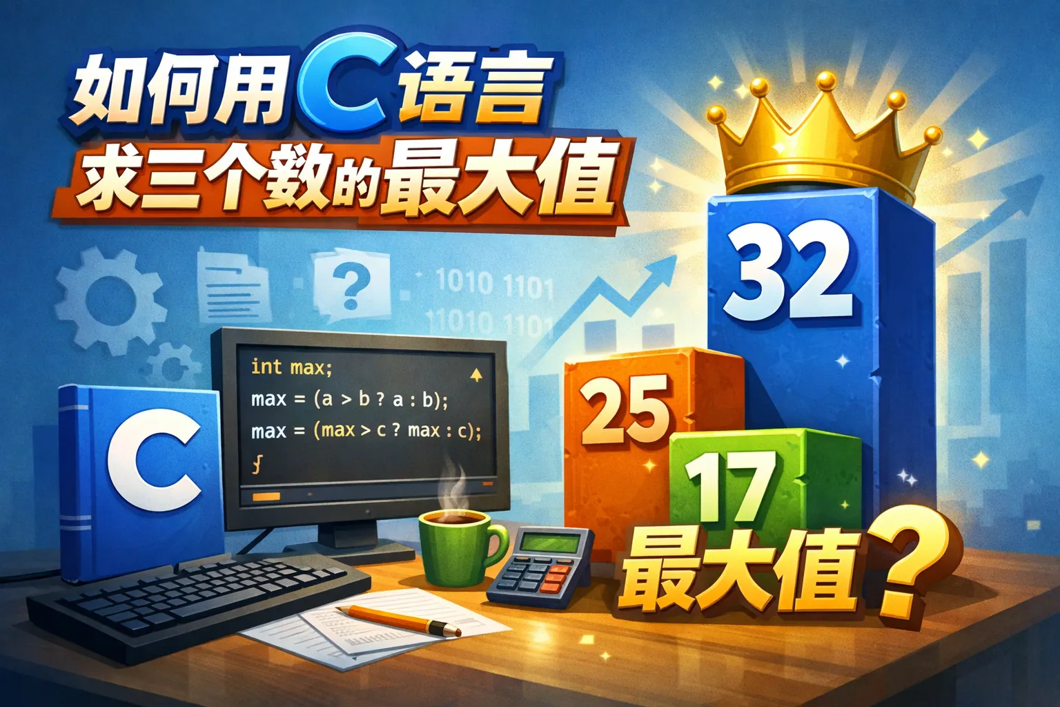如何用c语言求三个数的最大值