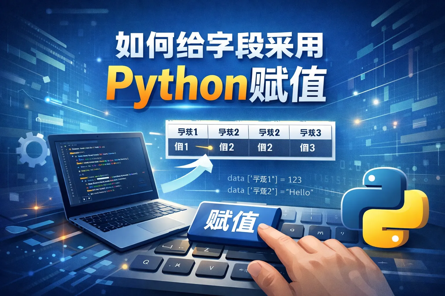 如何给字段采用python赋值