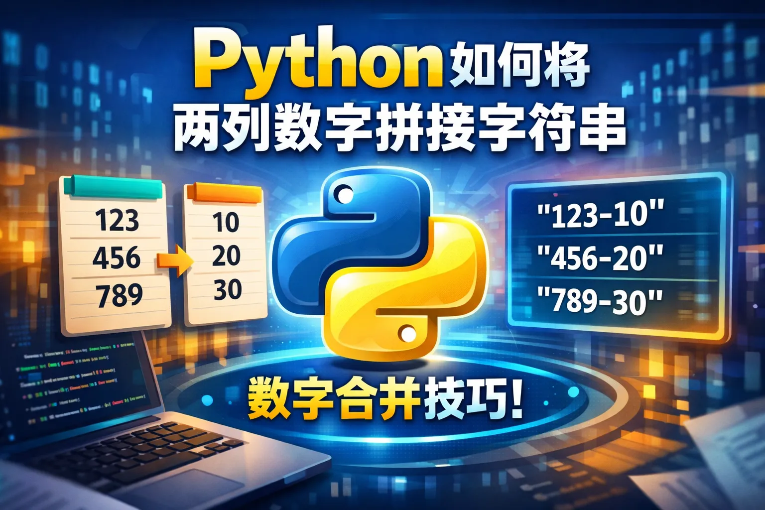python如何将两列数字拼接字符串