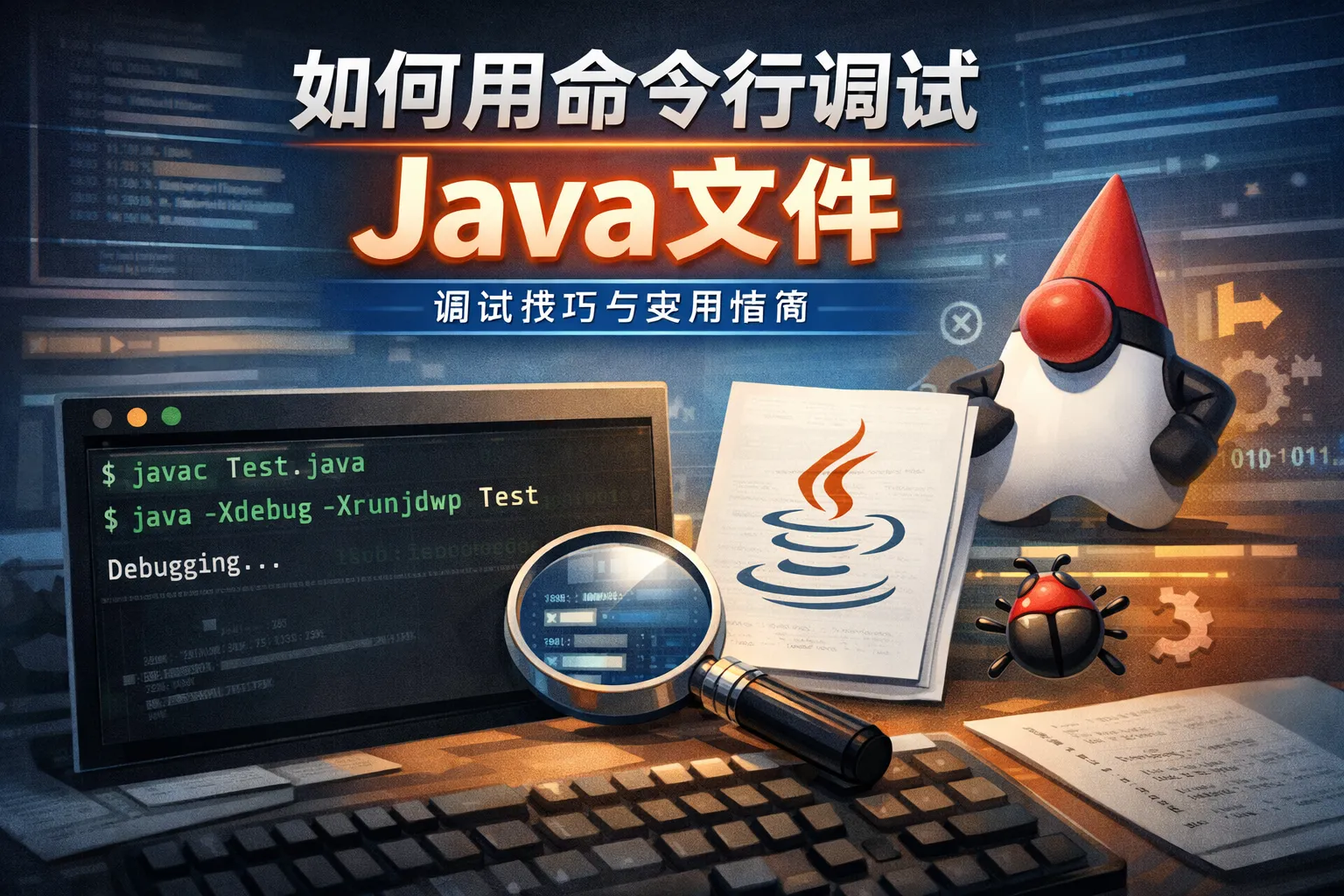 如何用命令行调试java文件
