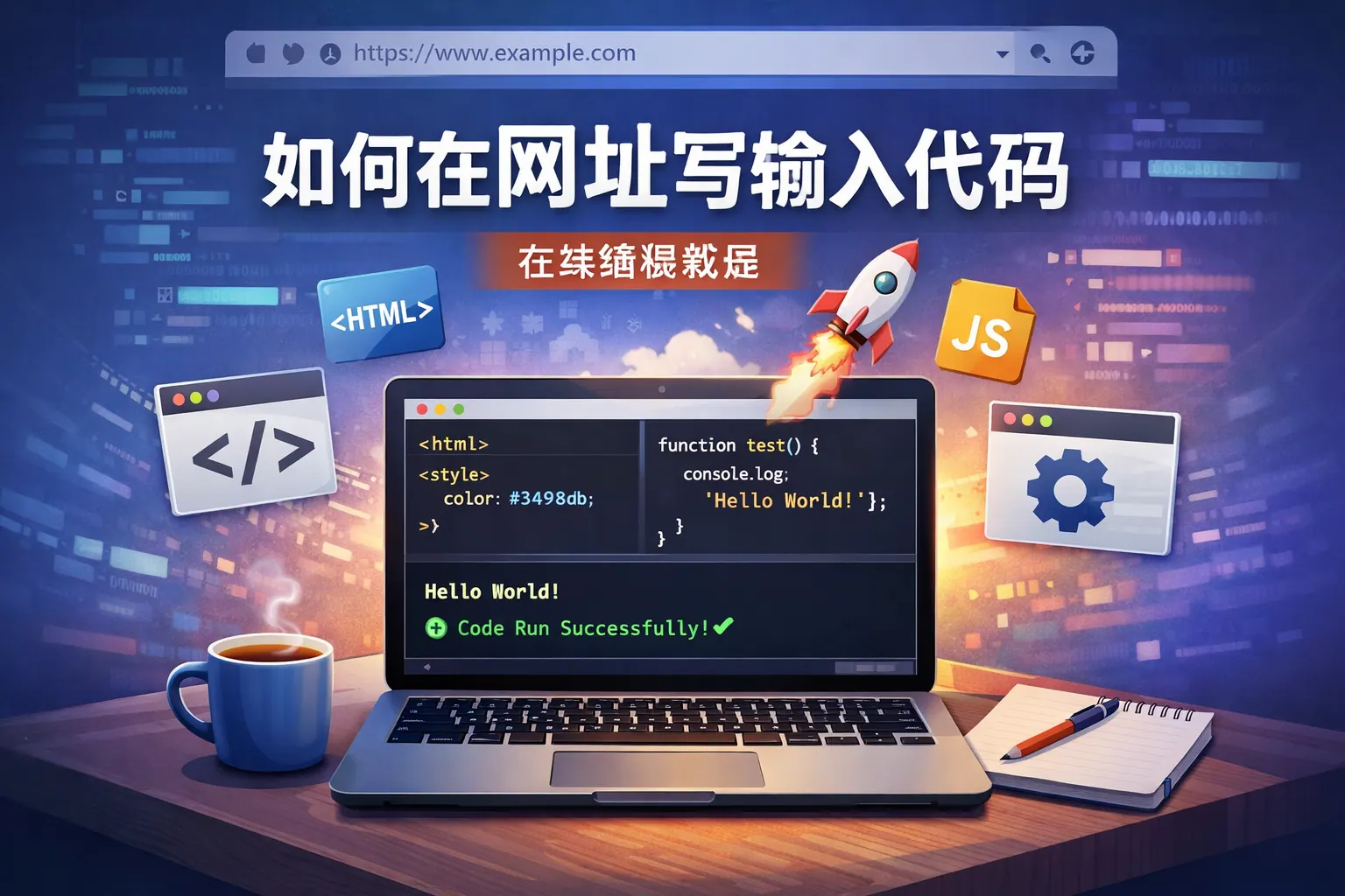 如何在网址写输入代码