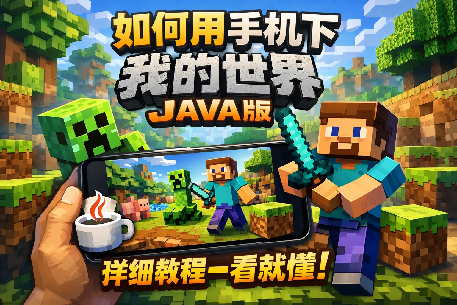 如何用手机下我的世界java版