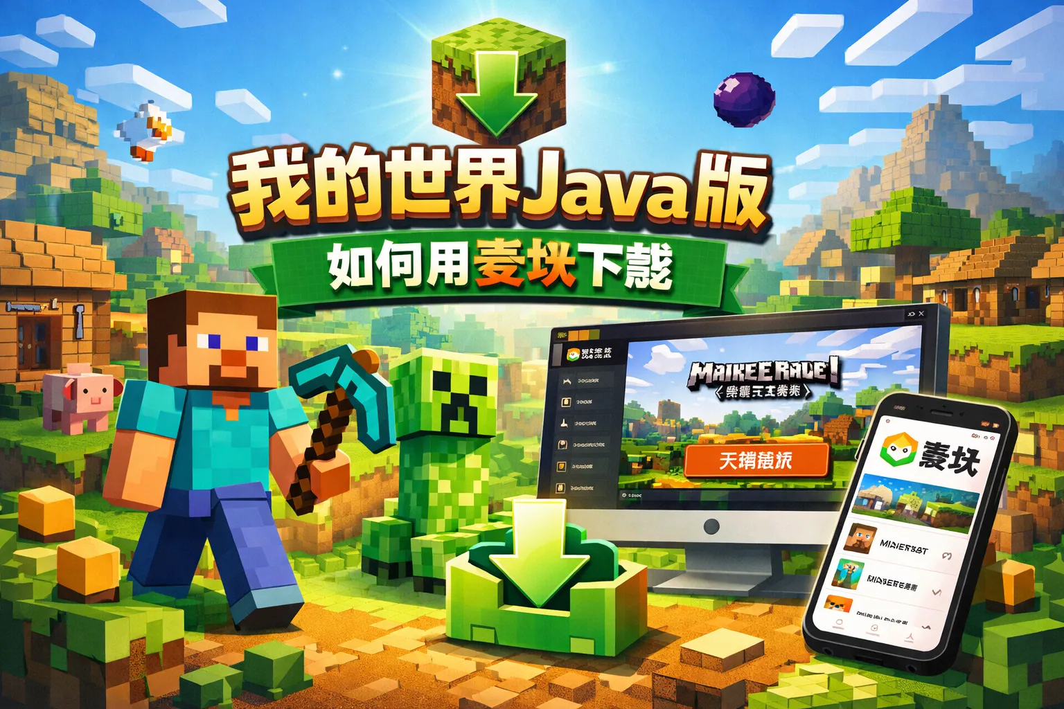 我的世界java版如何用麦块下载