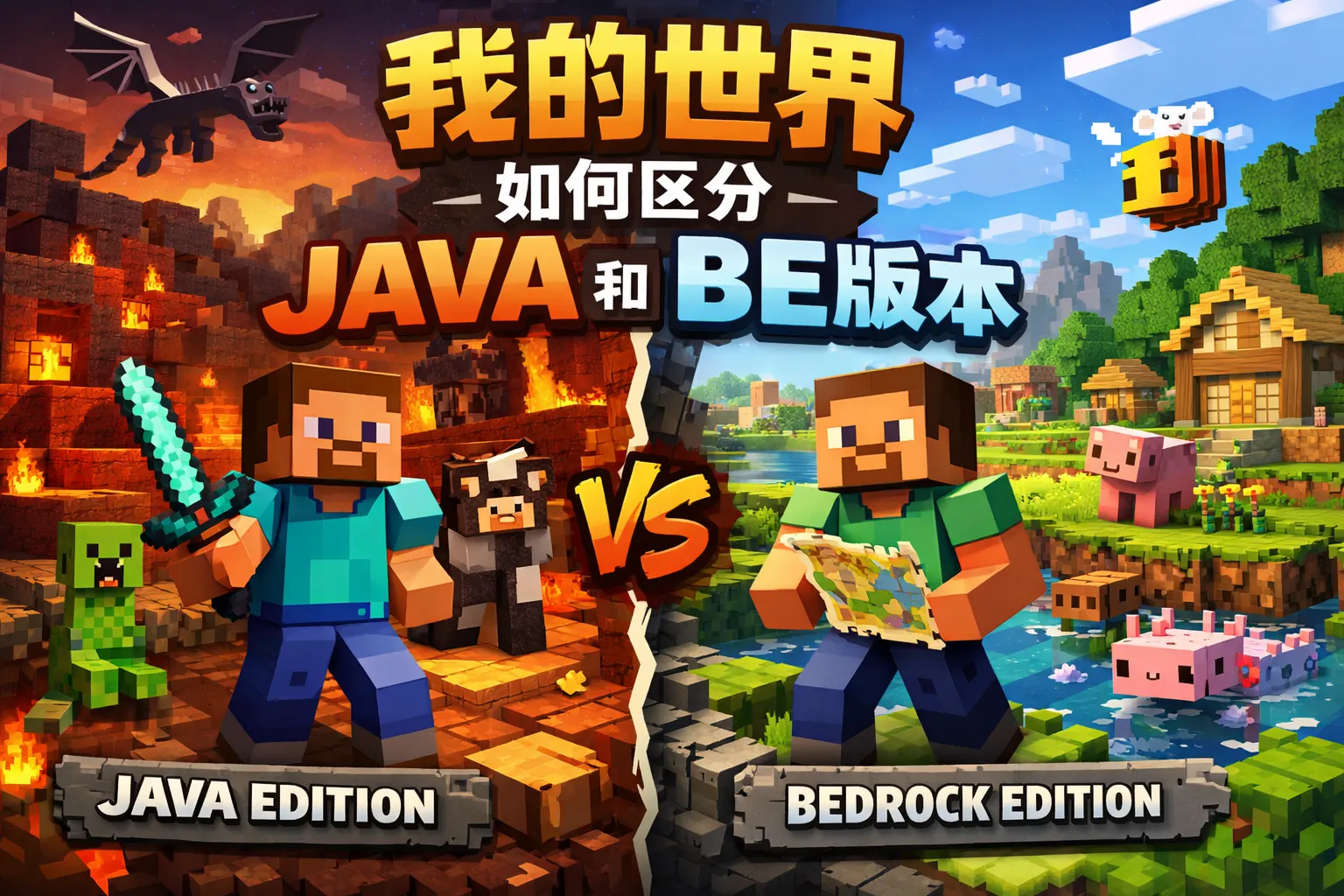 我的世界如何区分java和BE版本