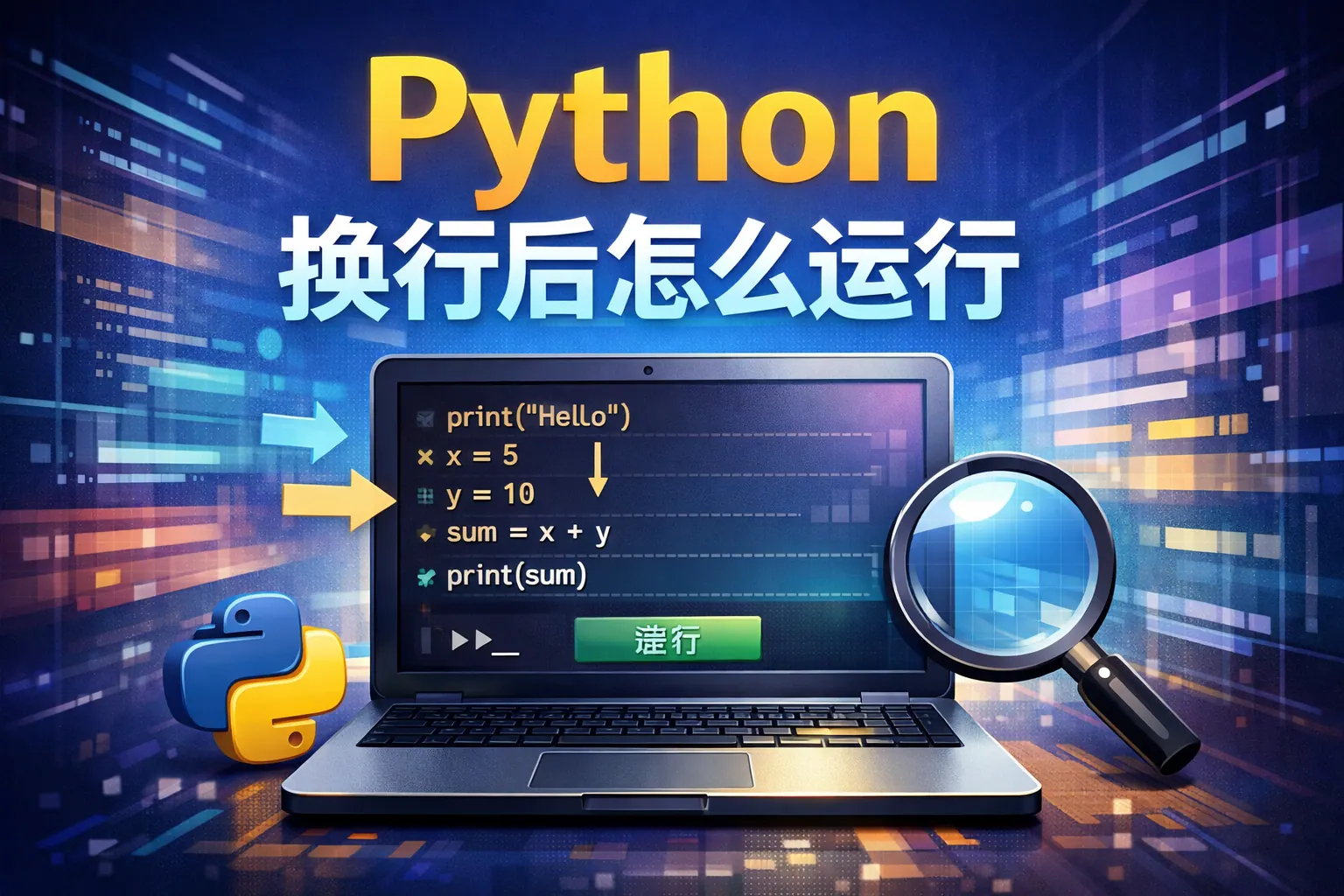 python换行后怎么运行