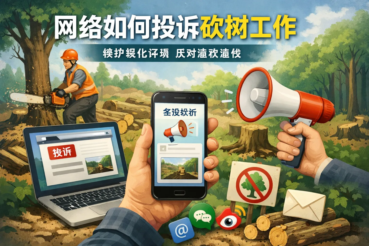 网络如何投诉砍树工作