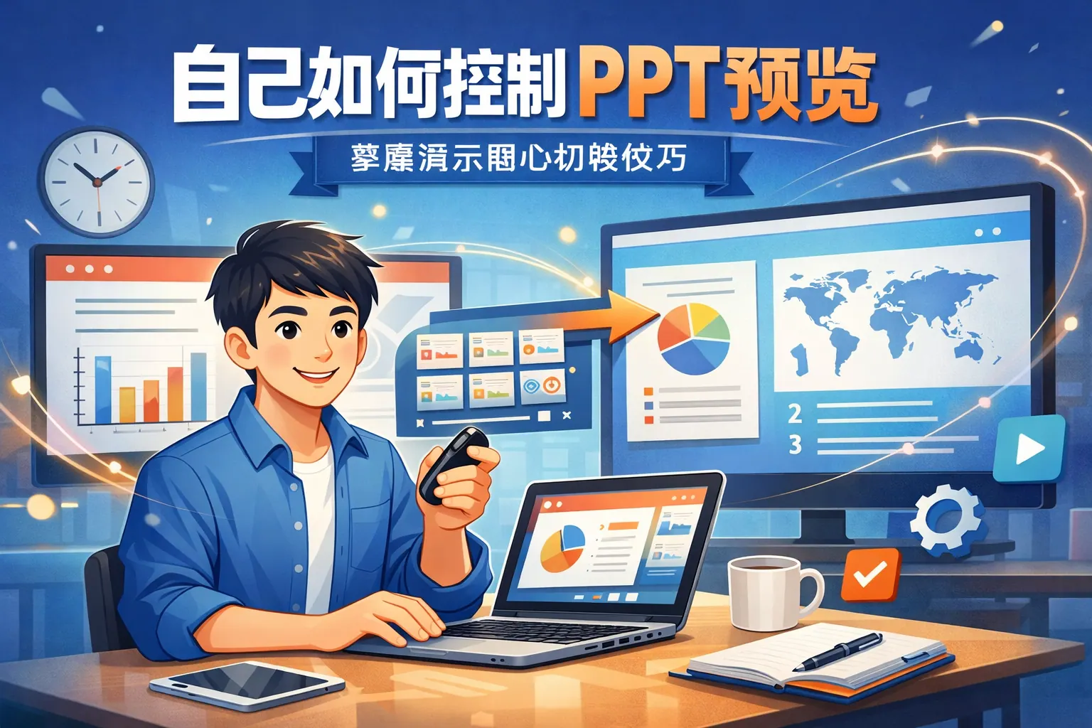 自己如何控制ppt预览