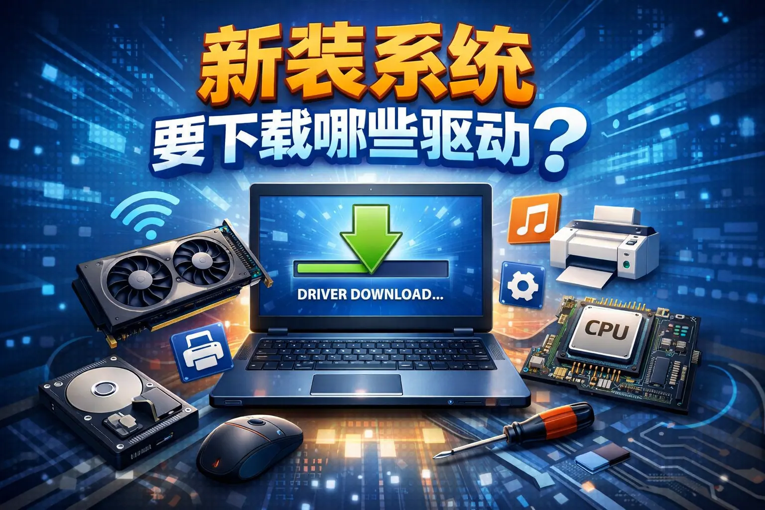 新装系统要下载哪些驱动